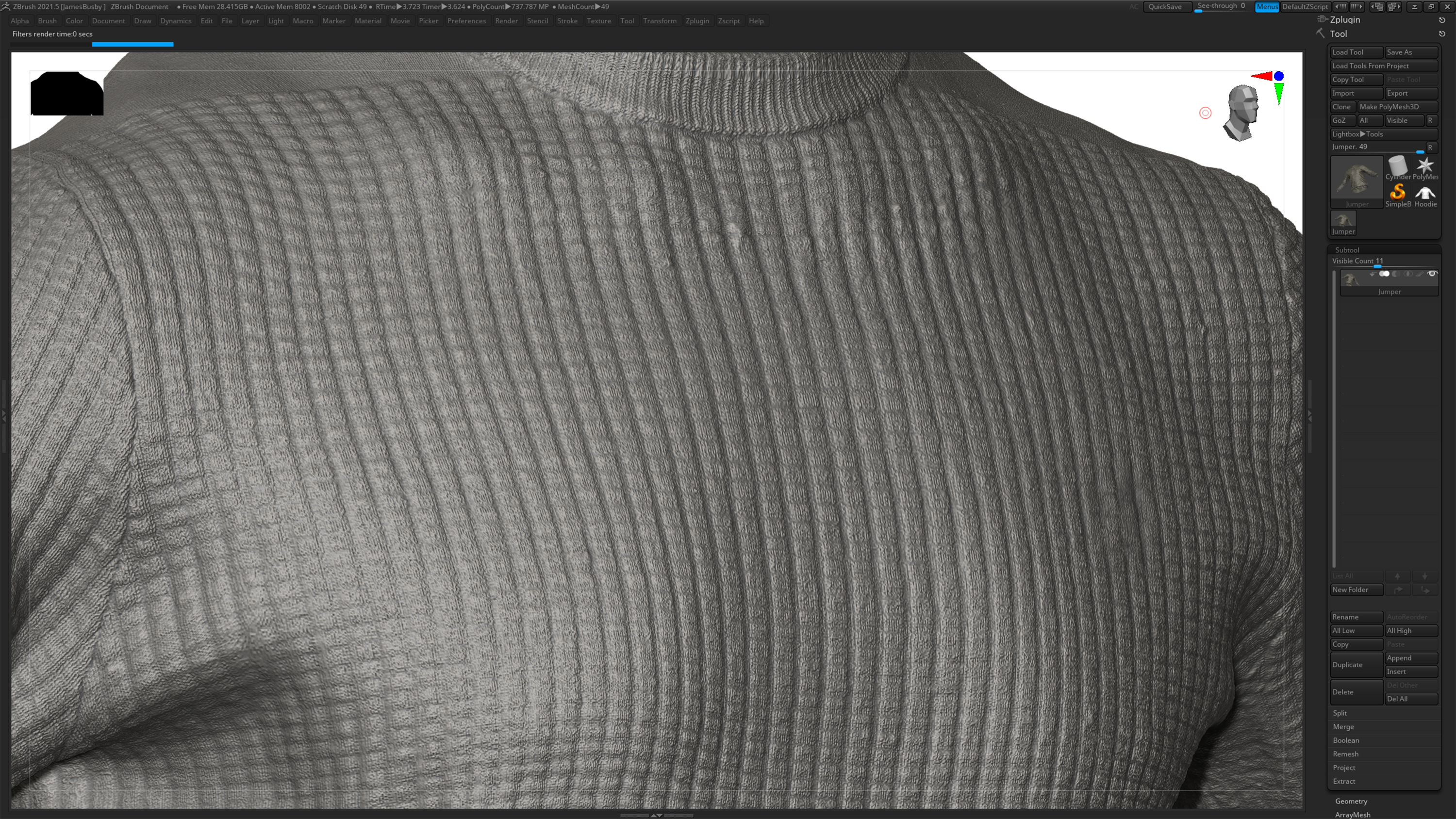 Fabric in zbrush